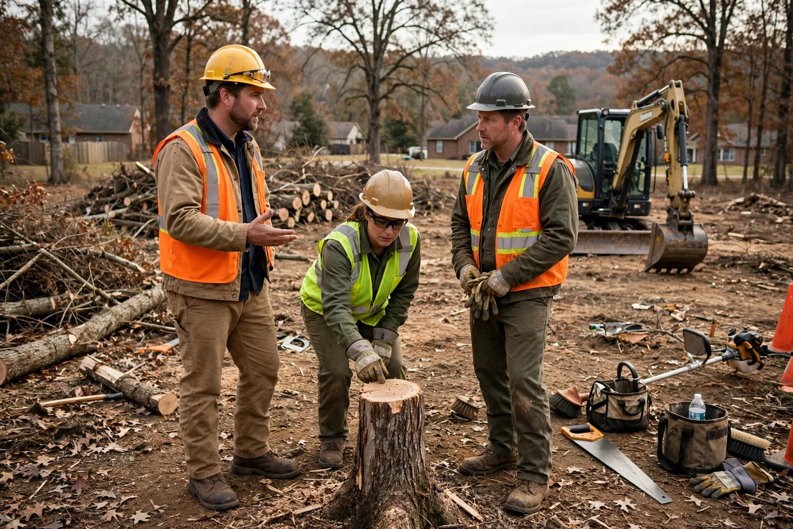 Rogers Land Clearing Company team completing a Land Clearing Company service visit in Rogers, AR