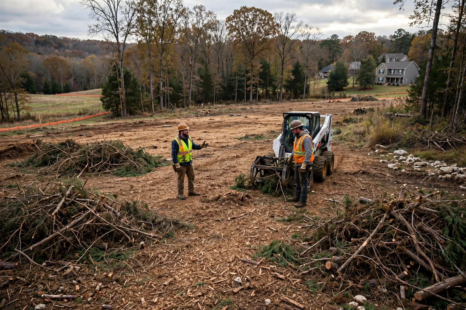 Wide view of acreage cleared of cedar thickets for a new home site