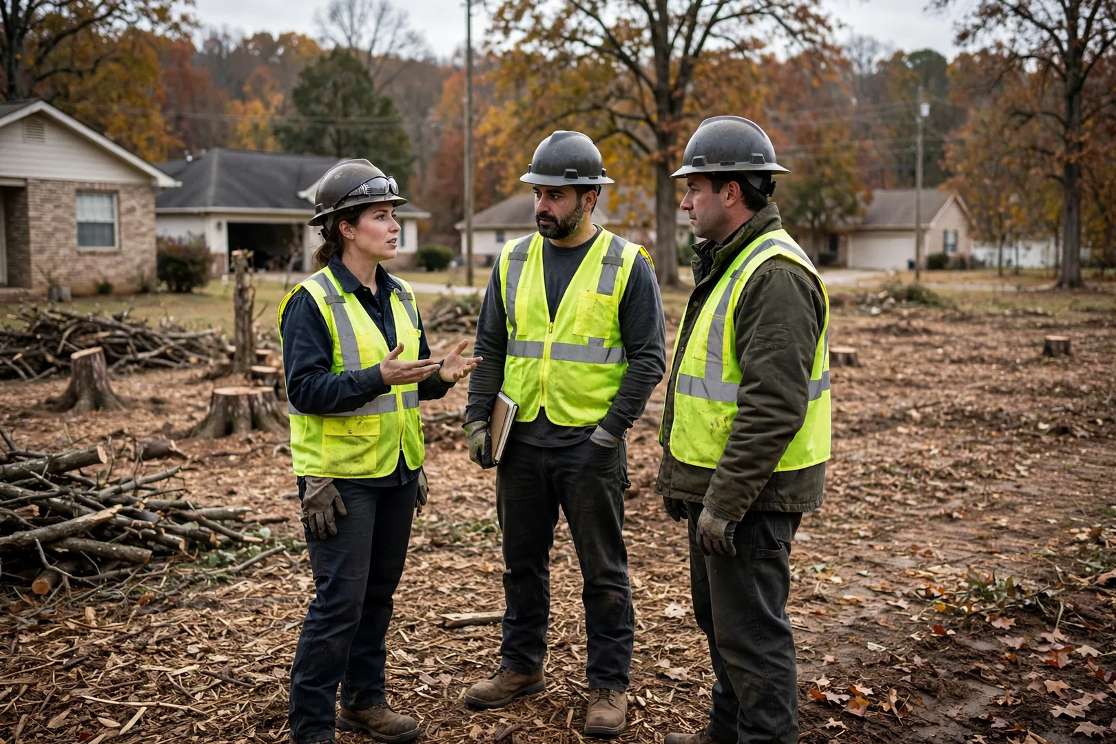 Rogers Land Clearing Company team completing a Land Clearing Company service visit in Rogers, AR